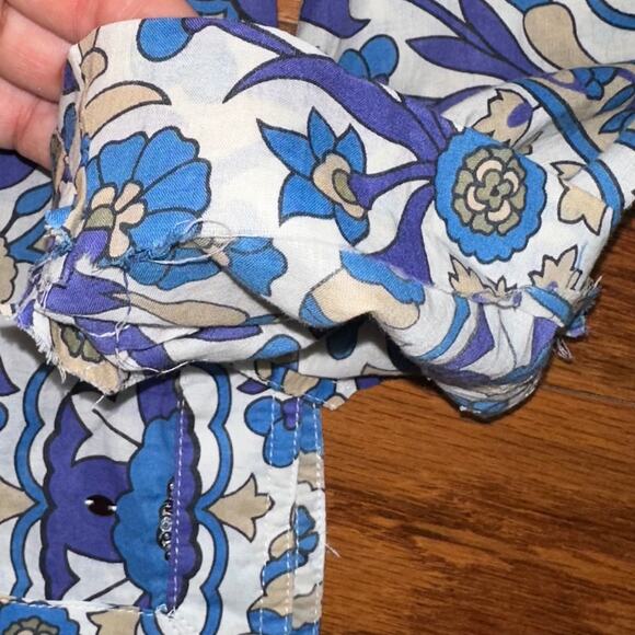 Tory Burch Stephanie Blue Alhambra Cotton Sequin Embellished Tunic Top Size 8 - Picture 15 of 16